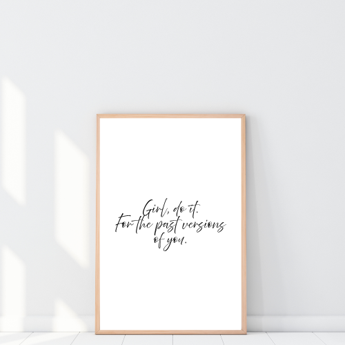 Typograficzny plakat z inspirującym napisem - dekoracja na ścianę do domowego biura lub gabinetu