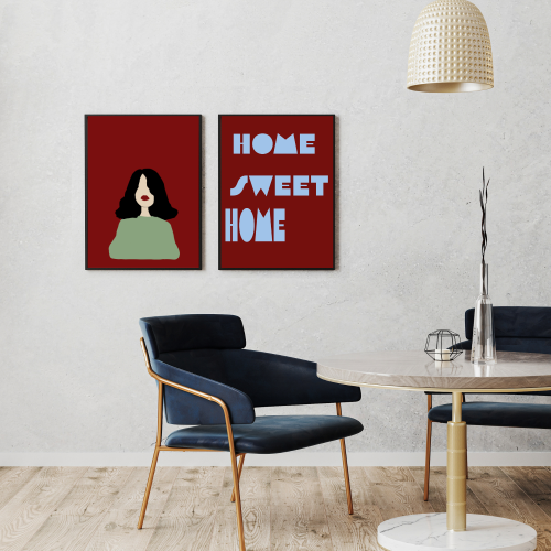 Zestaw plakatów w odcieniach czerwieni – stylowa dekoracja na ścianę dla miłośniczek głębokich, eleganckich kolorów, idealna do salonu i sypialni.