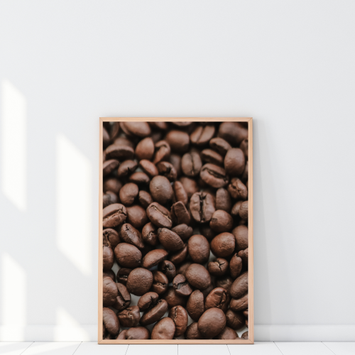 Plakat ziarna kawy do kącika kawowego