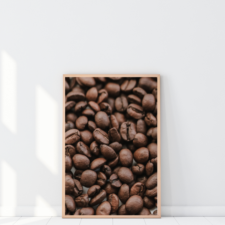 Plakat ziarna kawy do kącika kawowego