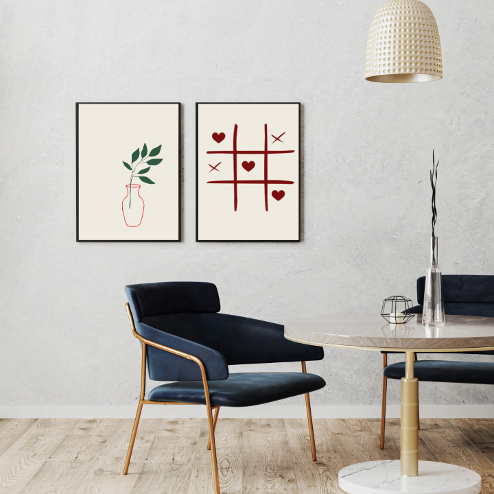 Minimalistyczne plakaty do dekoracji ściany w przedpokoju