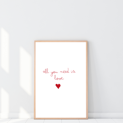 Plakat z romantycznym cytatem dla zakochanych do sypialni