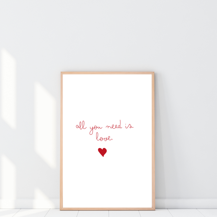Plakat z romantycznym cytatem dla zakochanych do sypialni