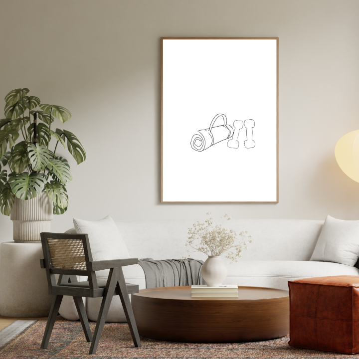 Nowoczesny plakat do siłowni w domu dekoracja fitness na ścianę