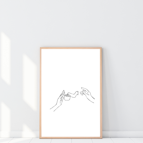 Nowoczesna dekoracja do łazienki – plakat minimalistyczny na ścianę