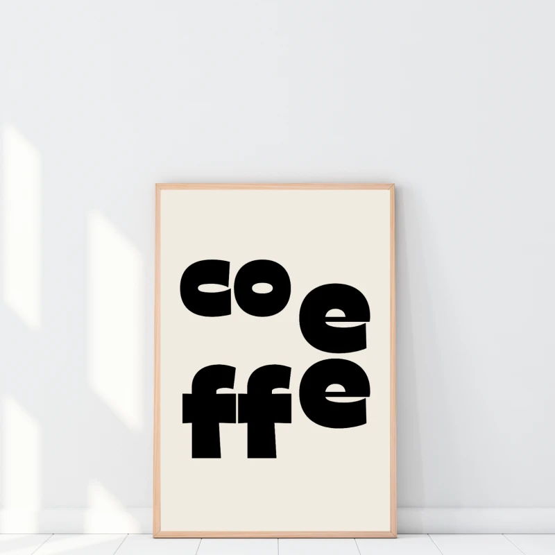 Plakat z napisem Coffee to dekoracja do kuchni, jadalni lub kawowego kacika