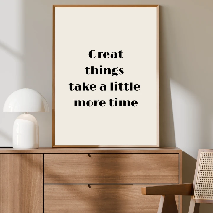 Typograficzny plakat ze wspierającym cytatem - dekoracja do domowego gabinetu