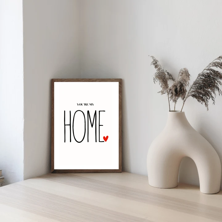 Minimalistyczny plakat 20x30 cm z romantycznym cytatem do dekoracji sypialni
