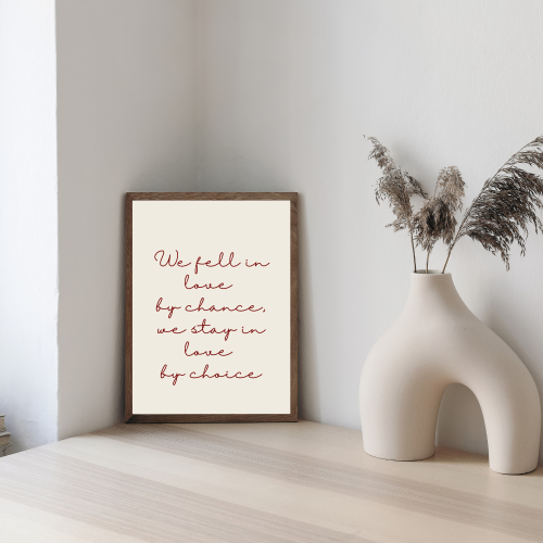 Miłosny plakat dla pary na prezent - stylowa dekoracja do nowego mieszkania