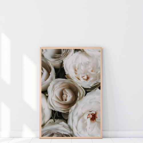 Botaniczny plakat z różami do salonu lub sypialni - oryginalna dekoracja na ścianę