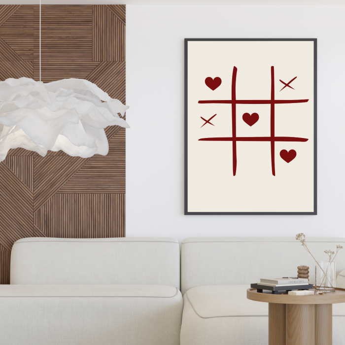Stylowy plakat do salonu nad kanapę to dekoracja ścienna do nowoczesnego wnętrza