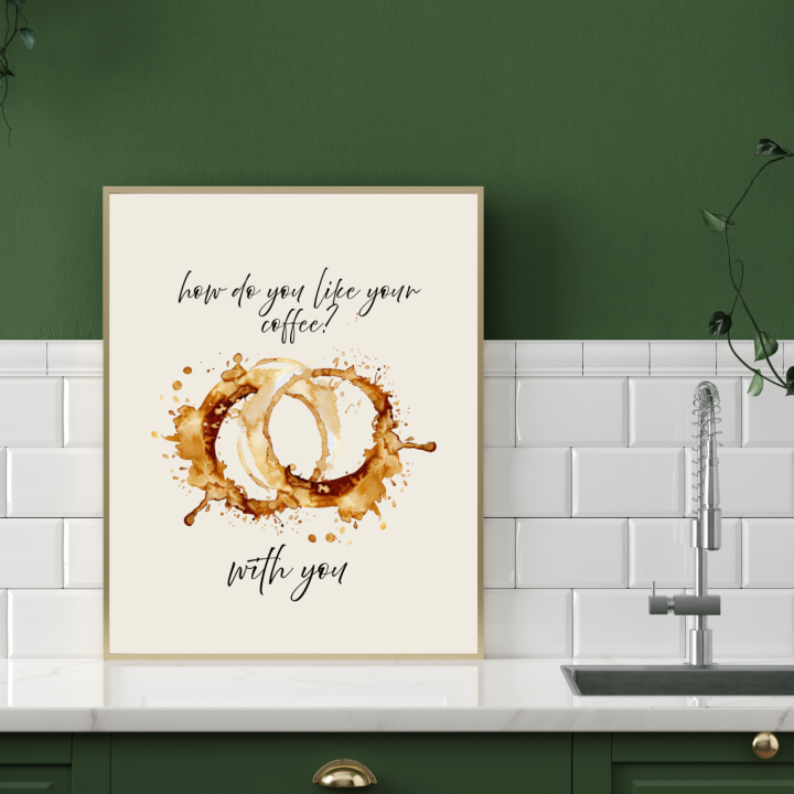Plakat na prezent dla miłośników pica kawy - nowoczesna dekoracja na ścianę