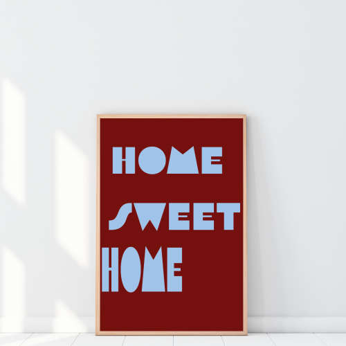 Plakat do przedpokoju z napisem Home sweet home to dekoracja na ścianę lub komodę, która powita Twoich gości już od wejścia