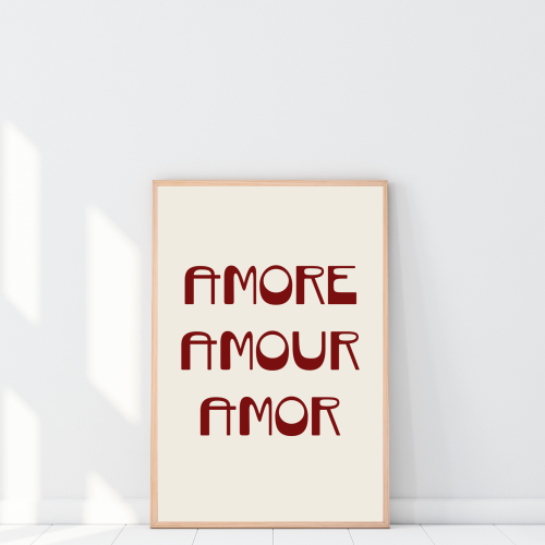 Kreatywny plakat z napisem miłość w kilku językach