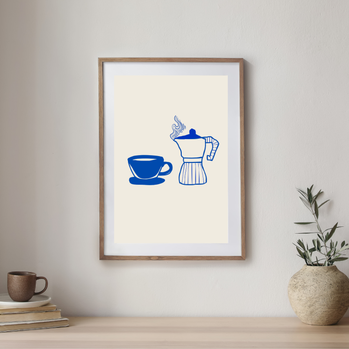 Artystyczny plakat do kuchni dla miłośniczki kawy