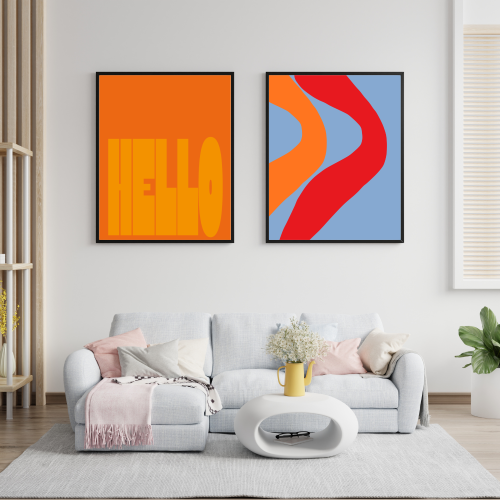 Plakaty w energetycznych kolorach 40x50 cm nad kanapę