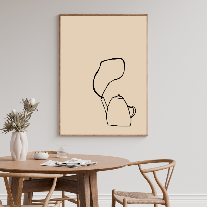 Autorski plakat do postawienia na kuchennym blacie