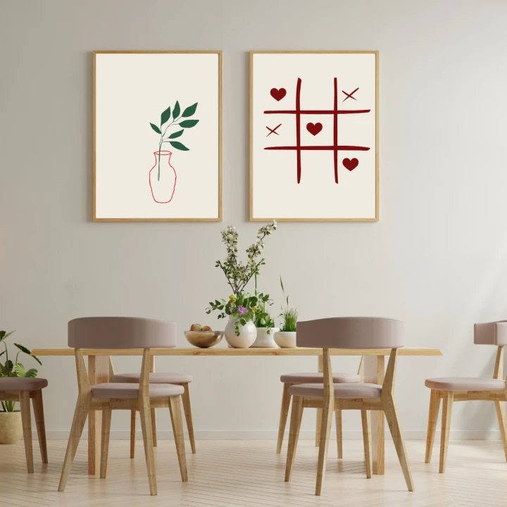 Zestaw dwóch plakatów do nowoczesnego salonu
