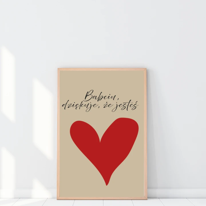 Plakat dla Babci – wzruszający prezent z podziękowaniem i elegancką typografią do domu