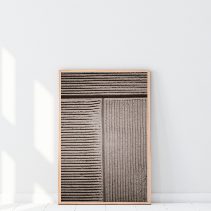Plakat beżowa struktura dla minimalistki 30x40 cm – nowoczesna dekoracja ścienna do salonu i sypialni, która ociepla wnętrze i podkreśla styl aranżacji.