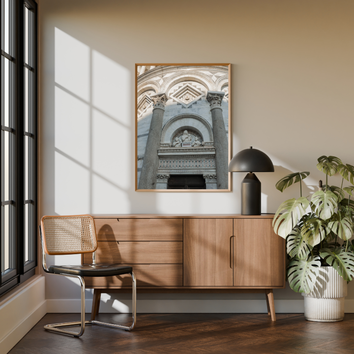 Plakat Krzywa Wieża w Pizie – autorska fotografia, dekoracja ścienna w stylu travel, idealna do wnętrz z charakterem.