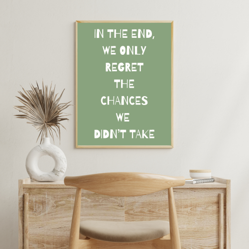 Plakat z cytatem o odwadze - stylowy dodatek na ścianę do domowego biura lub gabinetu
