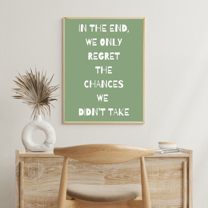 Plakat z cytatem o odwadze - stylowy dodatek na ścianę do domowego biura lub gabinetu