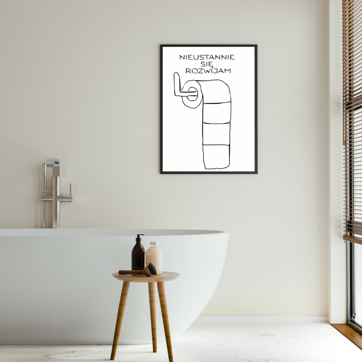 Minimalistyczny plakat do nowoczesnej łazienki na ścianę