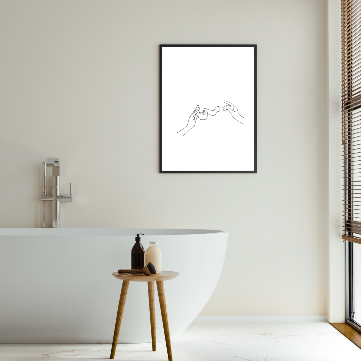 Plakat łazienkowy minimalistyczny – stylowa dekoracja na ścianę lub półkę