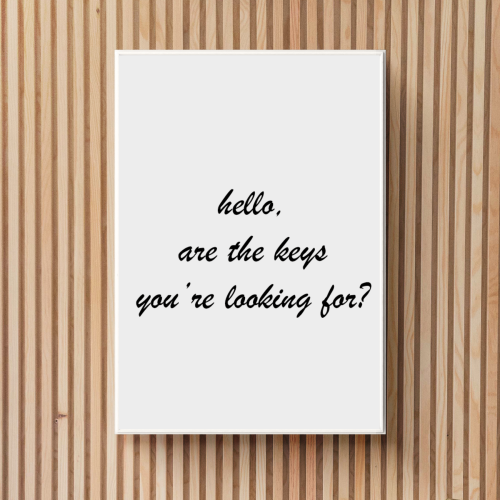 Śmieszny plakat o szukaniu kluczy – idealny do przedpokoju i na ścianę przy wejściu
