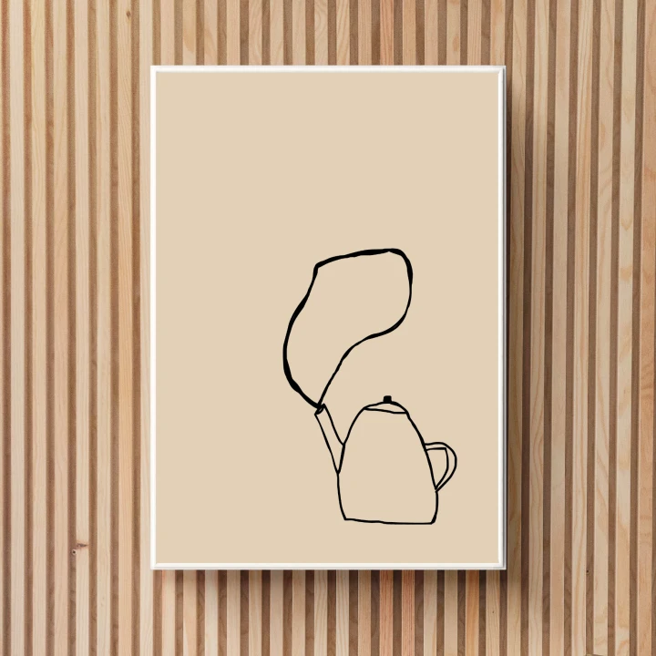 Autorska ilustracja w beżowym kolorze do nowoczesnej jadalni