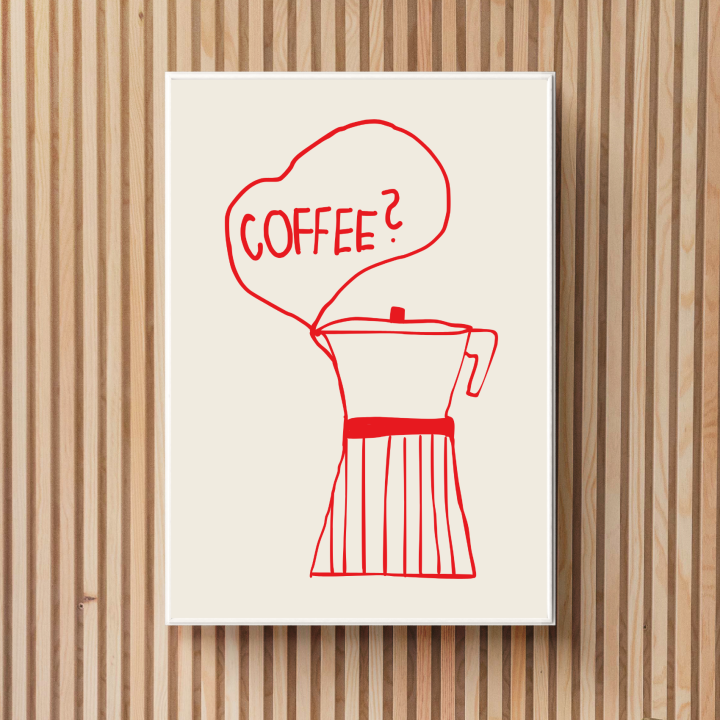 Autorska grafika  30x40 cm dla miłośniczki kawy