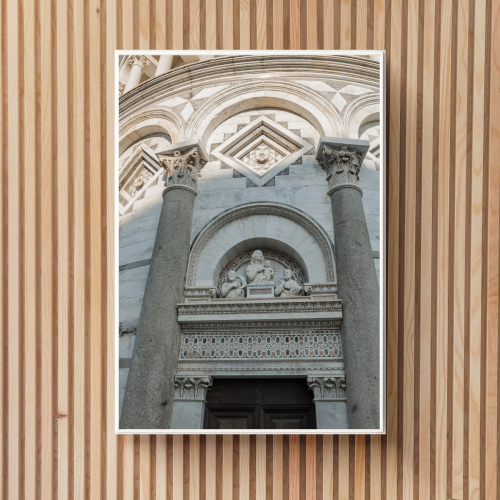 Autorski plakat fotograficzny z Pizy – Krzywa Wieża we Włoszech, elegancka dekoracja do nowoczesnego salonu i sypialni.