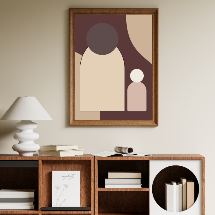 Plakat na ścianę do przedpokoju w kolorach gorzkiej czekolady – elegancka, nowoczesna dekoracja, która ociepla wnętrze i nadaje mu stylowy charakter już od wejścia.