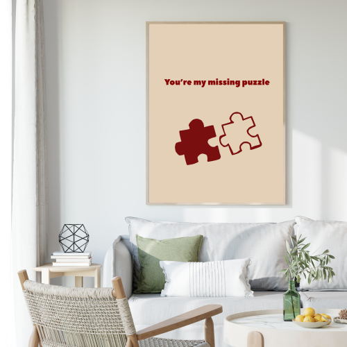 Beżowy plakat do salonu 40x50 cm