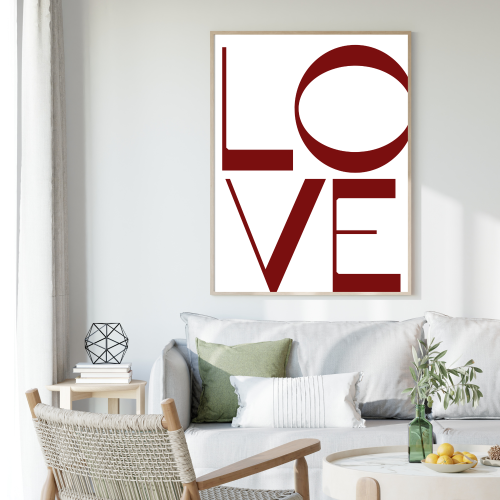 Plakat typograficzny Love nad kanapę