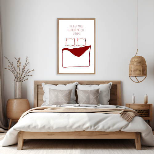 Plakat do sypialni w wielu formatach to wydruk wysokiej jakości, idealny do codziennego użytku