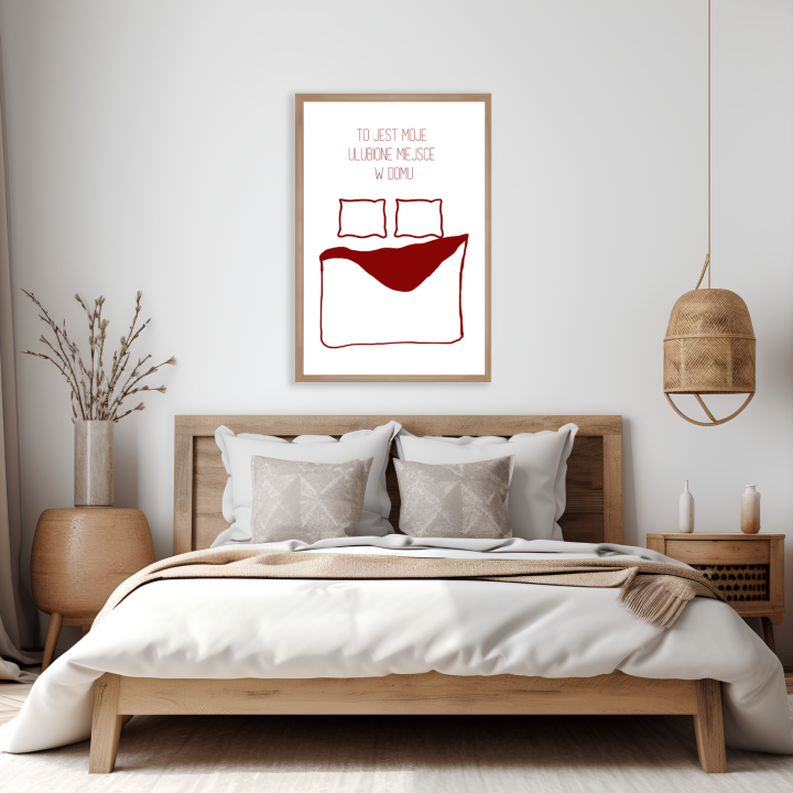 Plakat do sypialni w wielu formatach to wydruk wysokiej jakości, idealny do codziennego użytku
