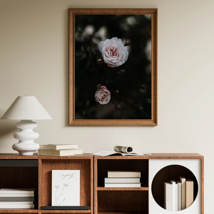 Autorski plakat premium do salonu z motywem róż