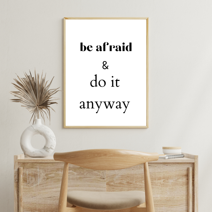 Plakat motywacyjny Bój się i działaj – inspirująca dekoracja ścienna do domu i biura