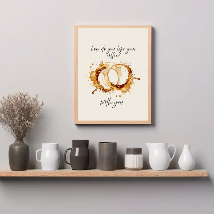 Romantyczny plakat dla pary do dekoracji kuchni na ścianę