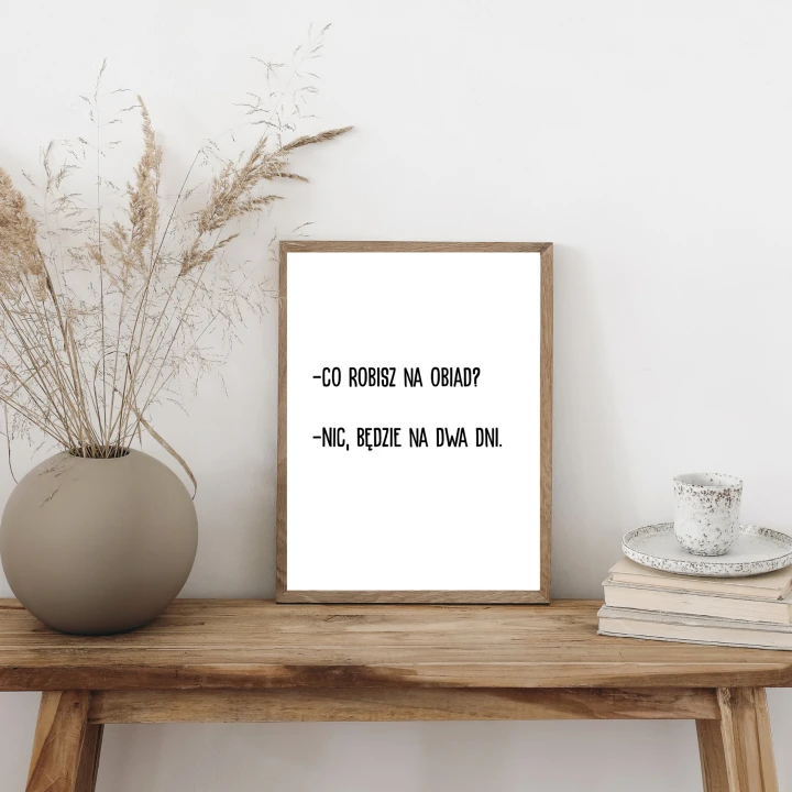 Typograficzny plakat do kuchni dla żony na prezent