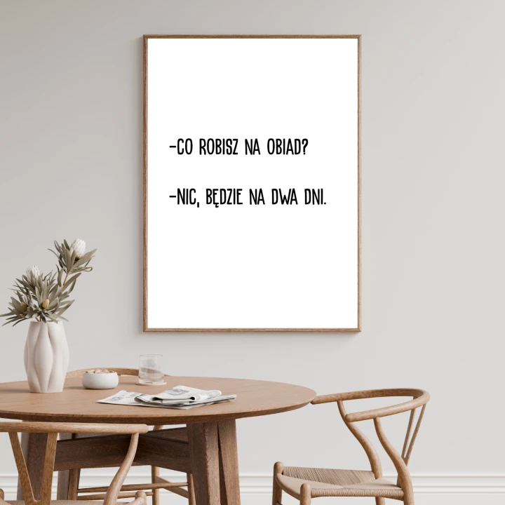 Minimalistyczny plakat 20x30 cm na kuchenny blat