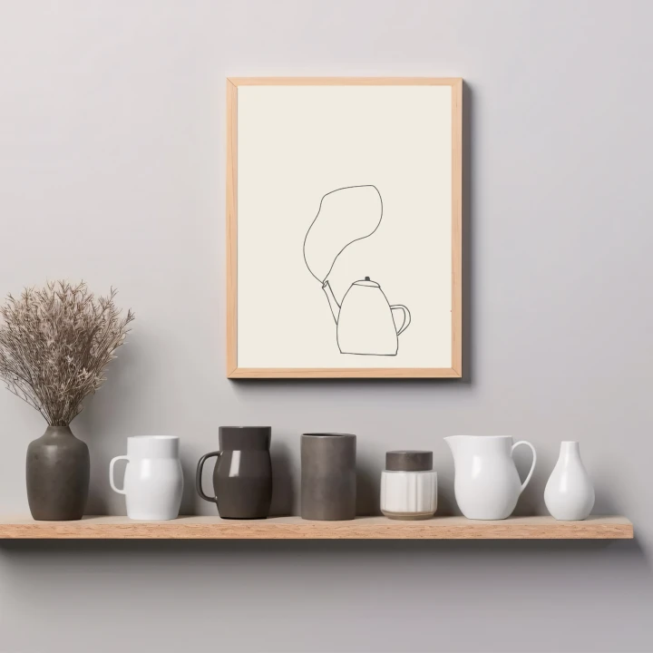 Artystyczny plakat w stylu outline do jadalni