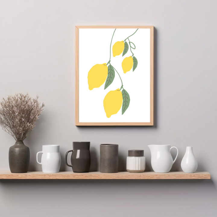 Plakat Lemons z motywem cytryn to grafika do kuchni, która ożywi Twoją przestrzeń