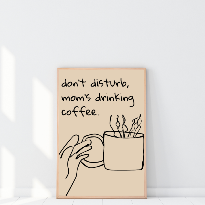 Plakat z zabawnym napisem dla mamy na dzień mamy