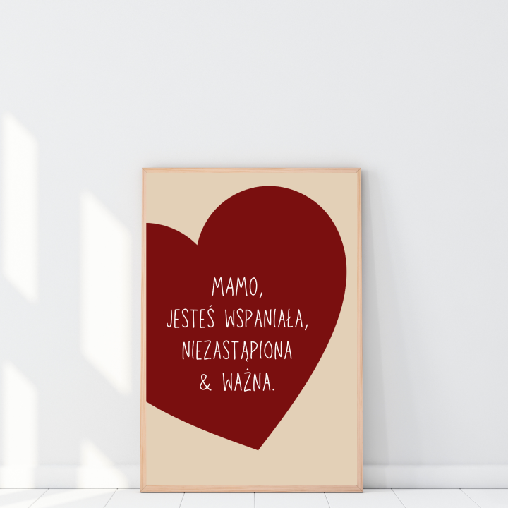 Szukasz idealnego prezentu dla mamy? Sprawdź ten nowoczesny plakat na Dzień Mamy, to wyjątkowa dekoracja ściany