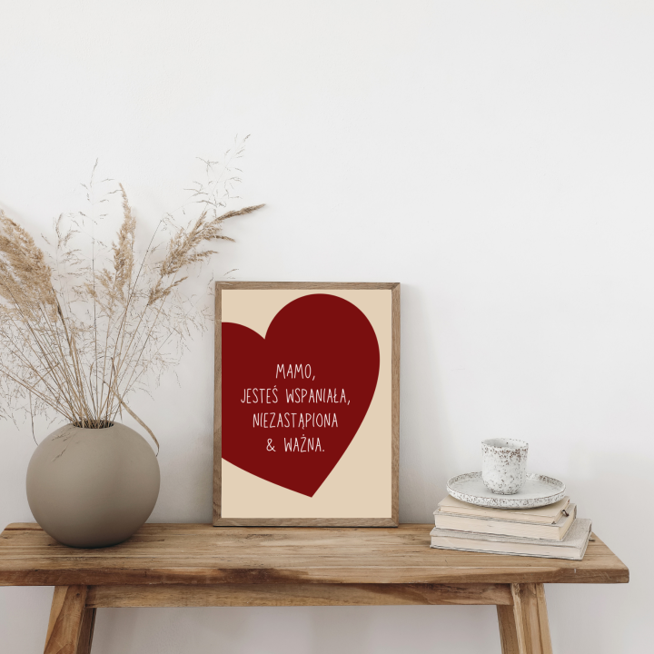 Zobacz ten unikatowy plakat z cytatem dla mamy na Dzień Mamy. To wzruszający i designerski prezent na lata