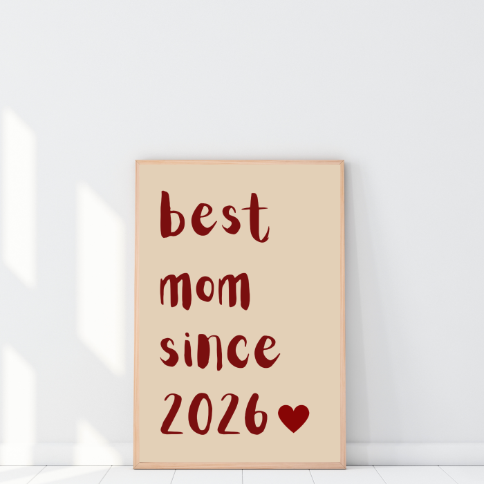 Personalizowany plakat na prezent dla mamy z napisem Best Mom