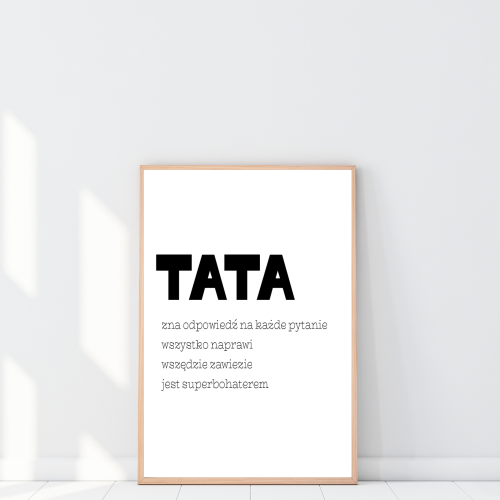 Minimalistyczny plakat dla taty na Dzień Ojca lub urodziny – idealny prezent, który wzrusza i dekoruje wnętrze